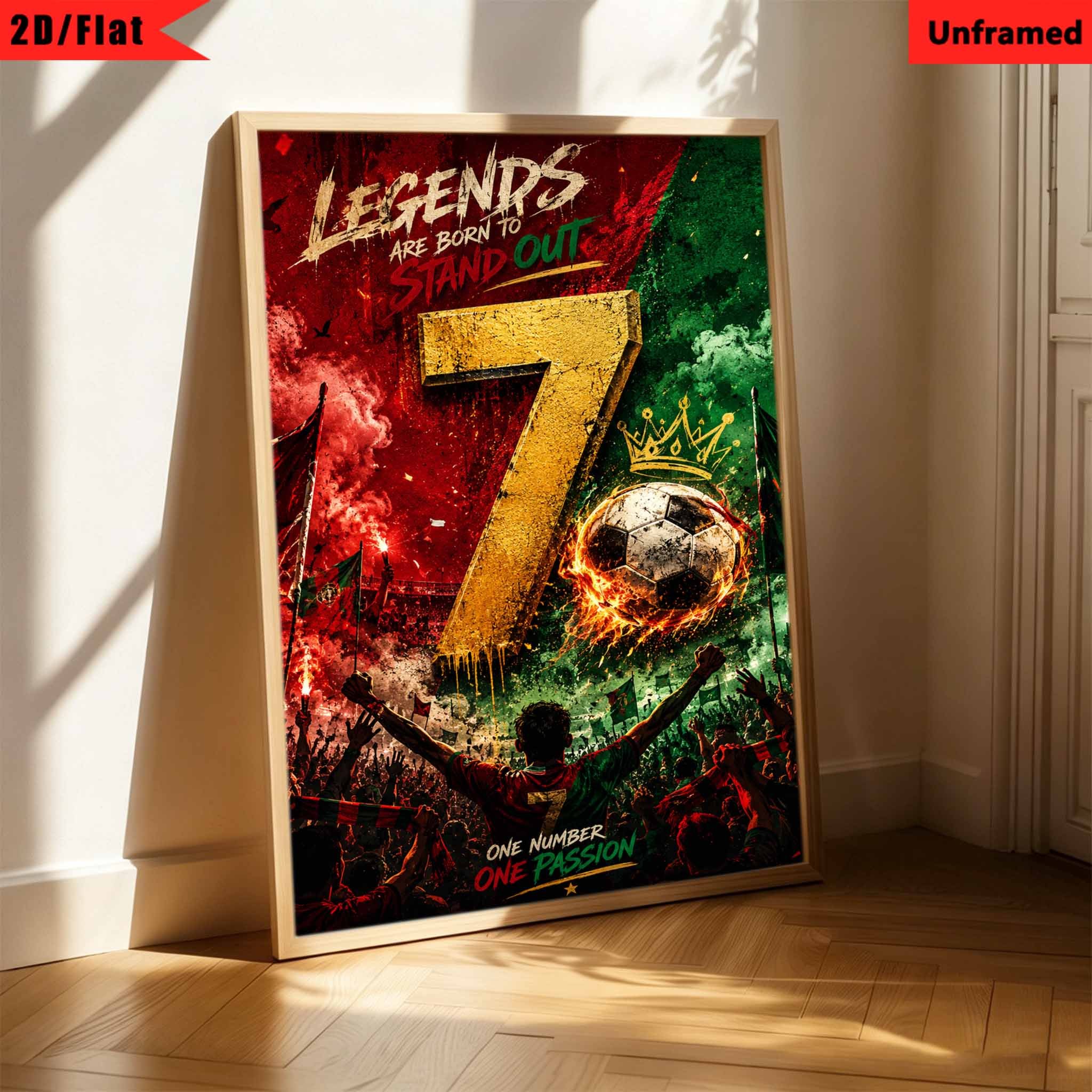 TEMU 2d Flat, Soccer Event 2026, 1pc Vertical Soccer Wall Art Poster - 7 Football Stadium Suitable For Living Room, Bedroom, Office Decor, Modern