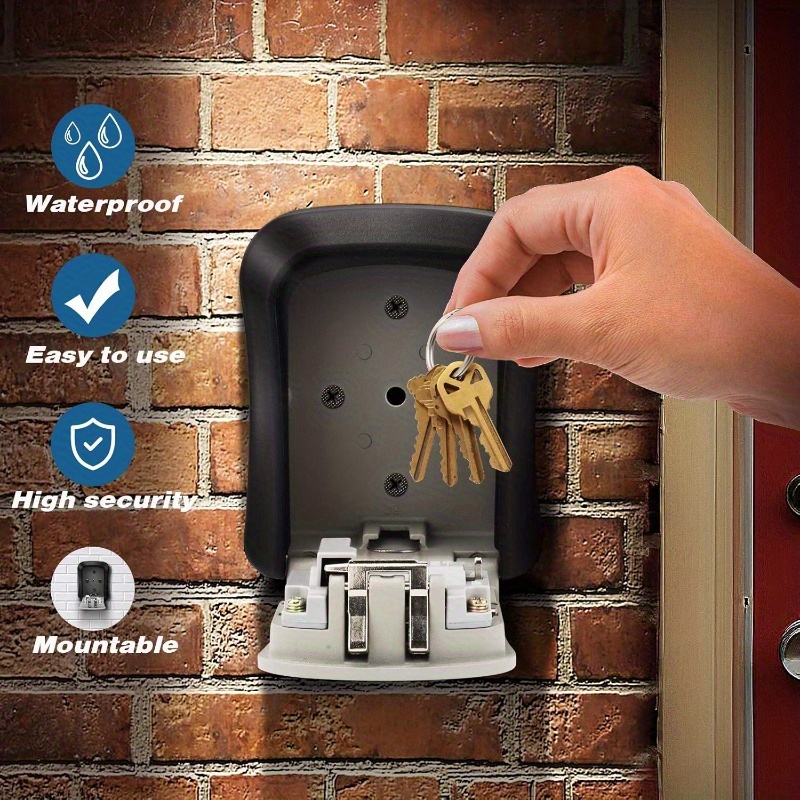 Heavy-Duty Combination Key Lock Box – Flush Mount Security Safe With Dial For Home, Office, Hotel, And Job Sites (Stainless Steel & Plastic)