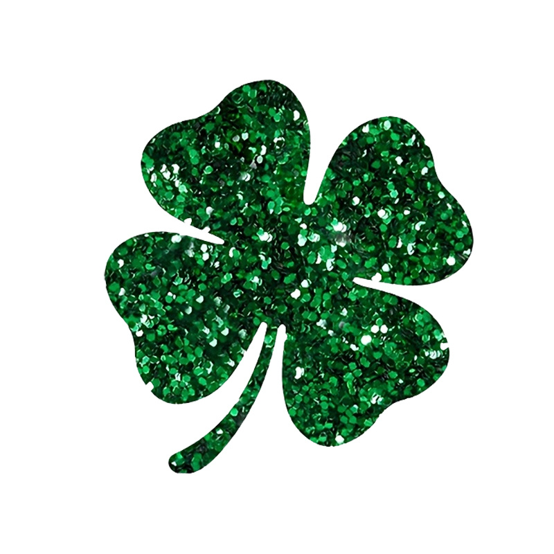 6pcs 's Glitter Clover Heat Transfer Vinyl Sheets - Shiny Festive Decor For Diy T-shirts, Hoodies, Bags, Pillows & Jackets, 8.66x8.66 Inch, Craft Embellishments | | Decorative Vinyl