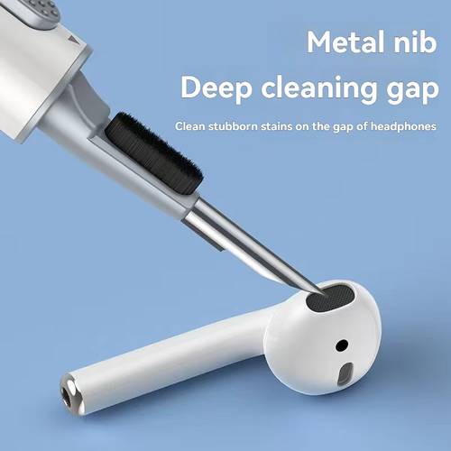 3 in 1 earphone cleaning tool set including protective case tweezers and cleaning brush made of abs resin suitable for iphone devices pc laptop and tablet ear cleaning tool
