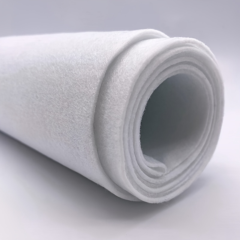 Soft White Craft Felt Roll- 12" X 0.04" X 80" Fluffy Non-woven Fabric Sheet For Projects, Sewing, Quilting, Cushions, And Crafting Material, Fabric For Sewing