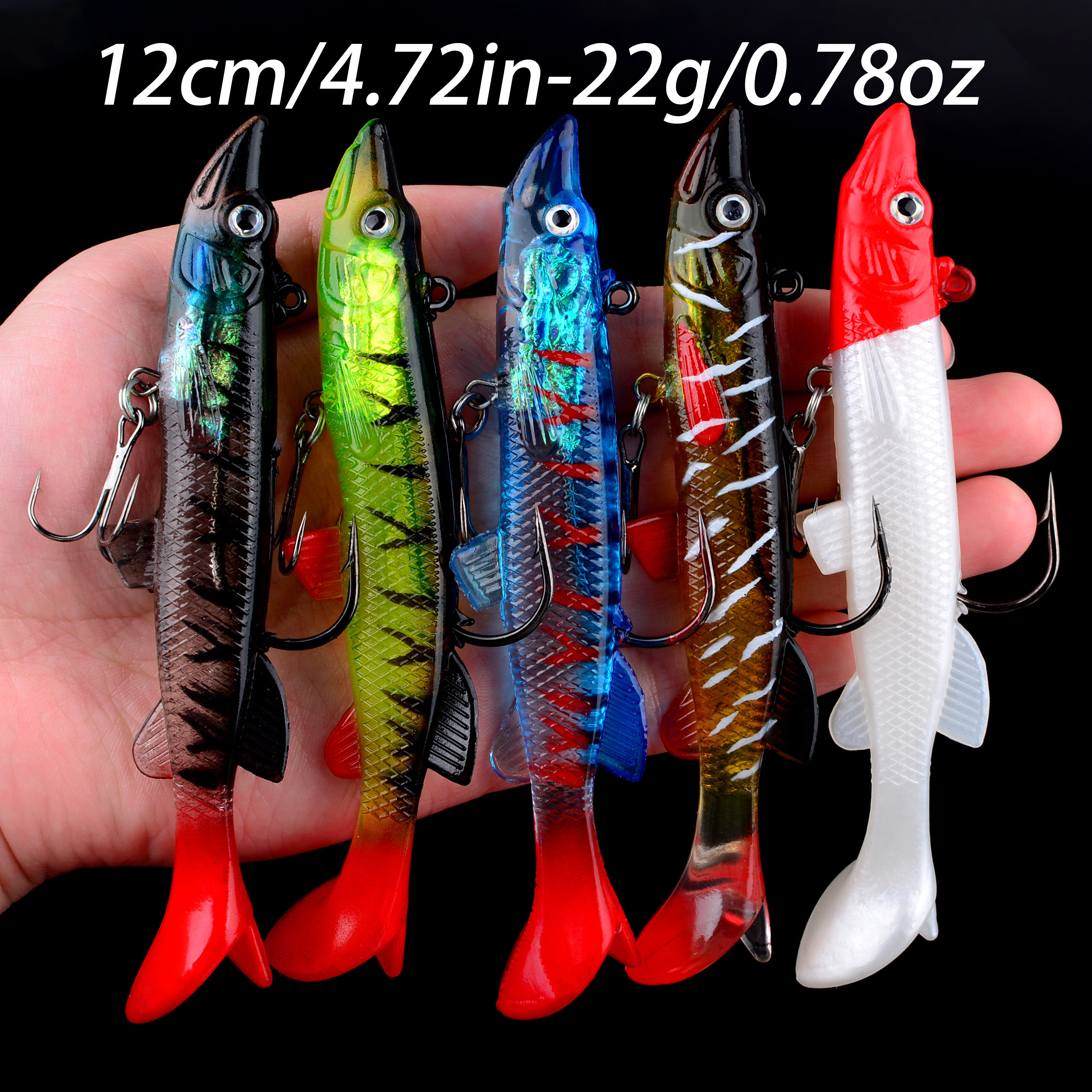 Image of 5pcs T-tail Soft Bait Soft Lures Bait Goods For Fishing Sea Fishing Swimbait Artificial Tackle