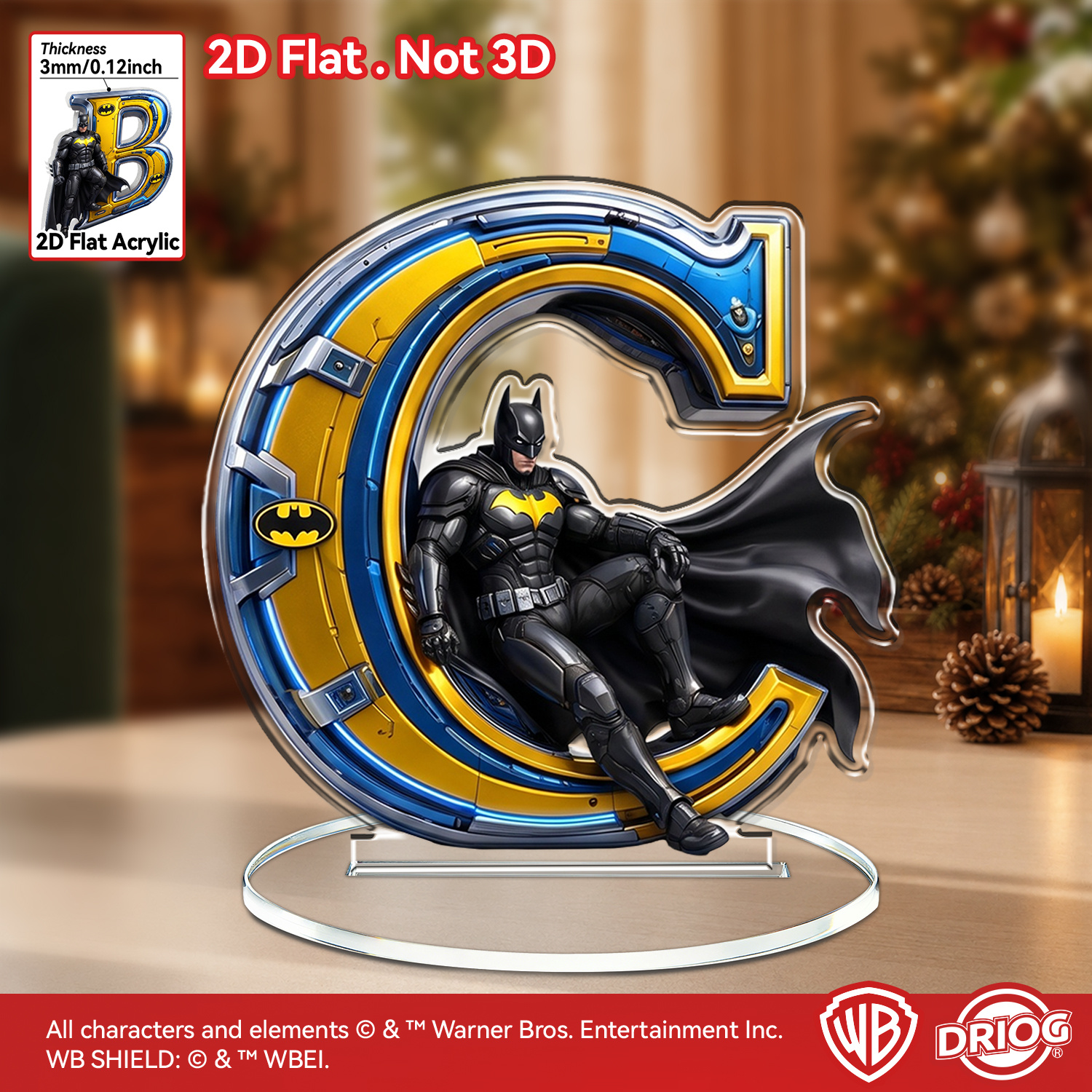 TEMU 2d Flat, 2d Flat Acrylic Standee, Batman Alphabet Letter Design With Superhero Comic Artwork, Desk And Bookshelf Display For Home Offices And