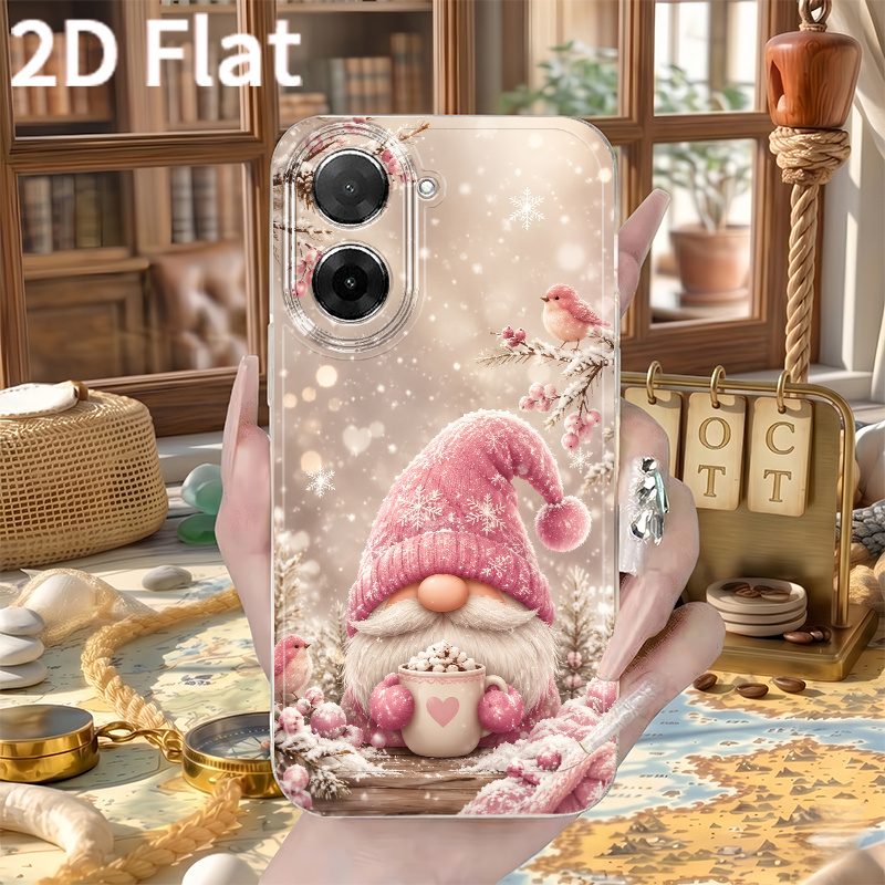 TEMU Phone Case: 2d Flat Winter Christmas Gnome Pattern Phone Case, Suitable For Redmi 12c 13 14c 15c 5g A3 A5 4g A7 Note 10 11s 12 13 14 15pro+
