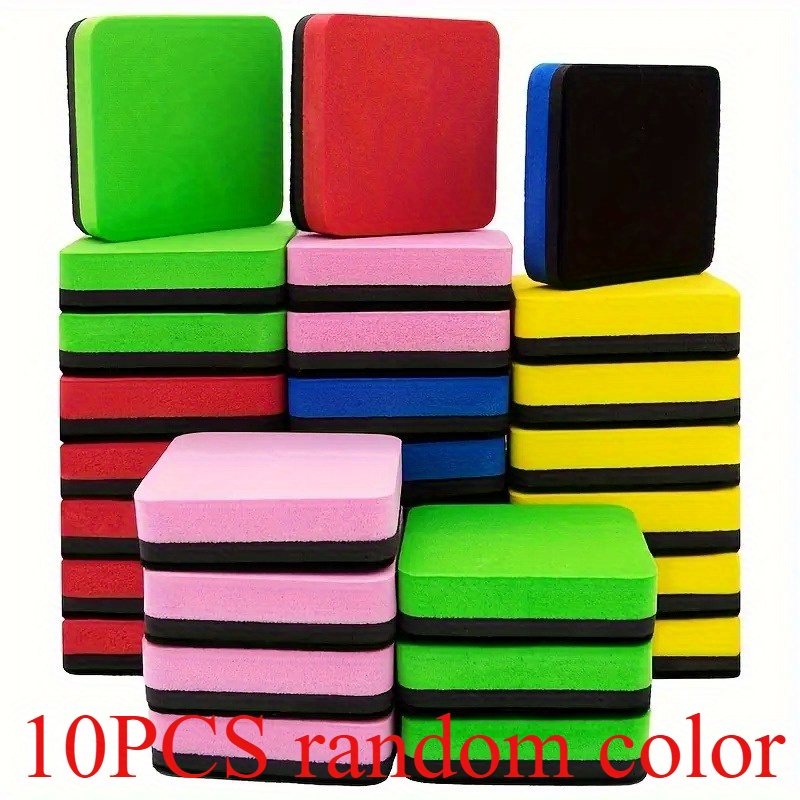 TEMU Random 10pcs Whiteboard And Chalk Erasers. Dry Erase Boards - Are High-quality, Durable Classroom And Office Supplies, Removing Stains Boards