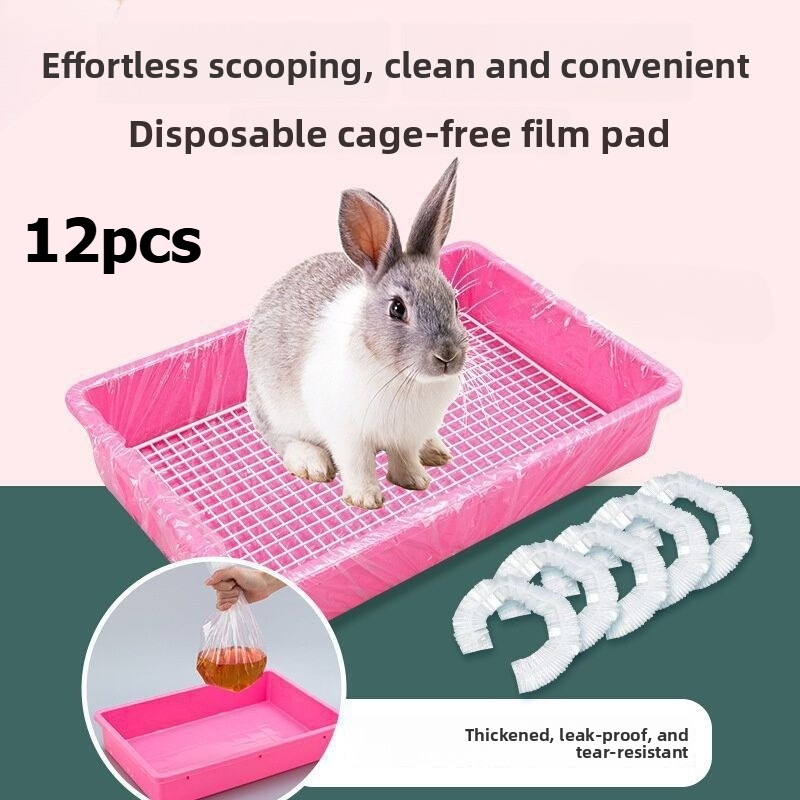 12pcs Expandable Plastic Pet Pads for Rabbit Cages, Disposable Design