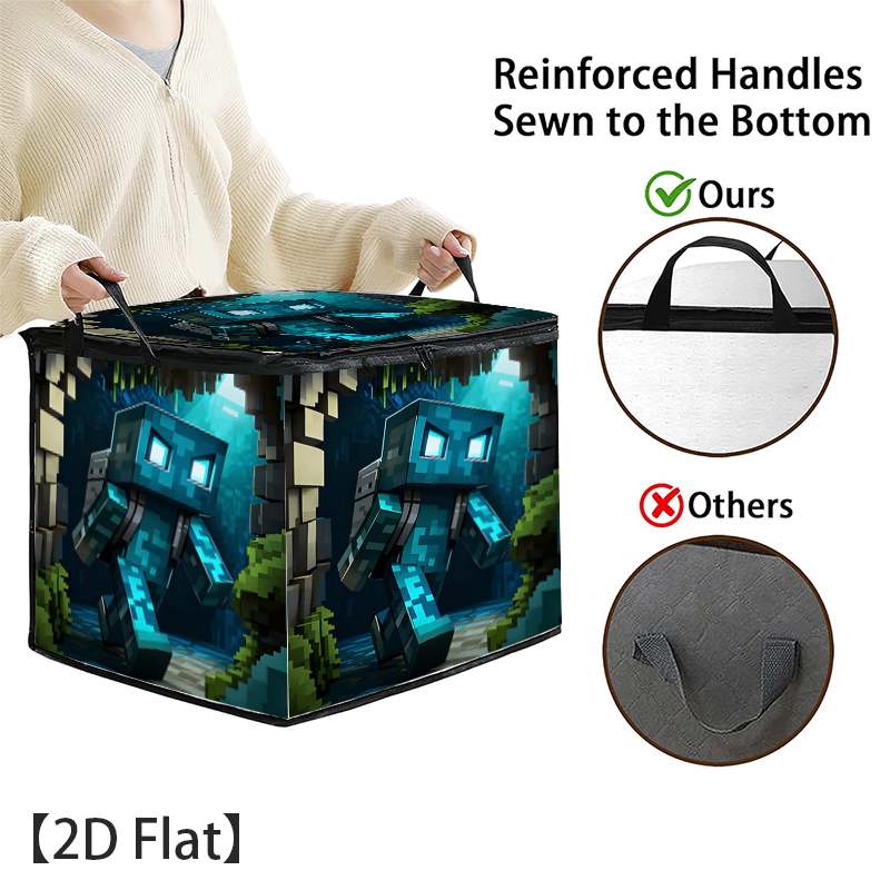 TEMU . -Mosaik-Stil Cartoon Exquisite faltbare langlebige Aufbewahrungsbox, Aufbewahrungskorb mit extra großem Fassungsvermögen für Eingangsbereich