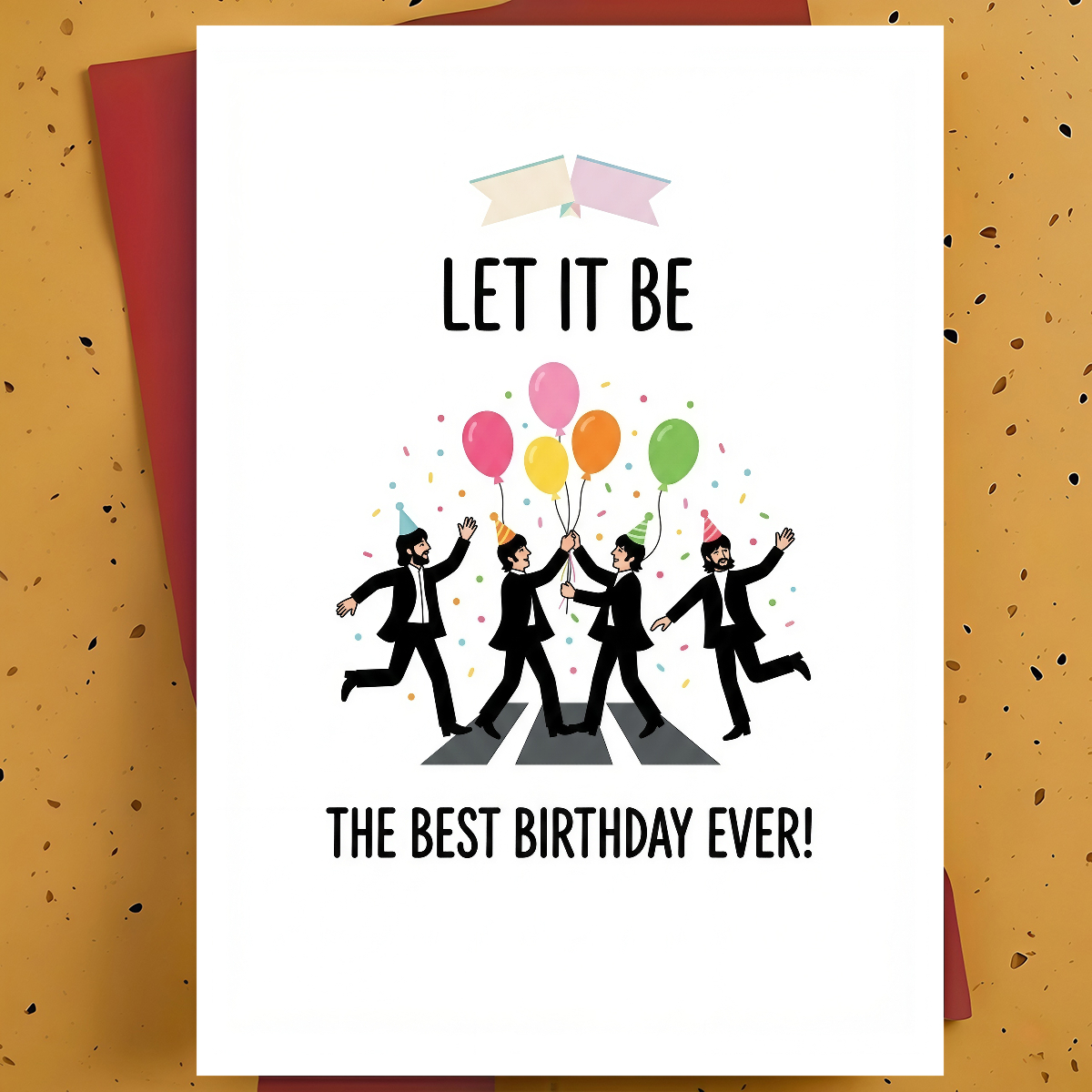 TEMU 1pc Birthday Card For , Friend – Band Walk Cartoon Illustration, Funny Birthday Humor, Thickened, With Envelope
