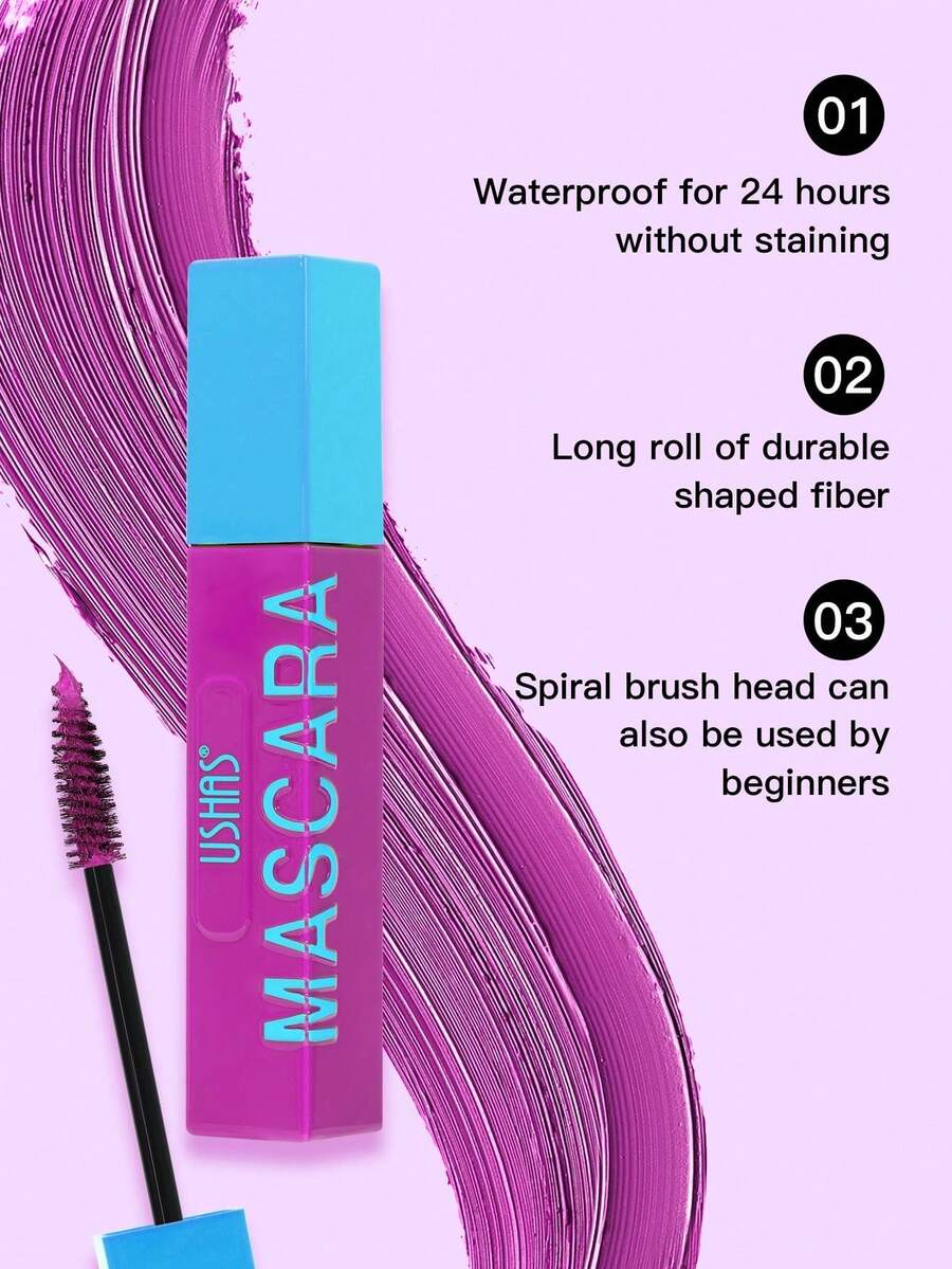 Colorful Waterproof Mascara Smudge-Proof Long-Lasting Volumizing Eyelash Makeup