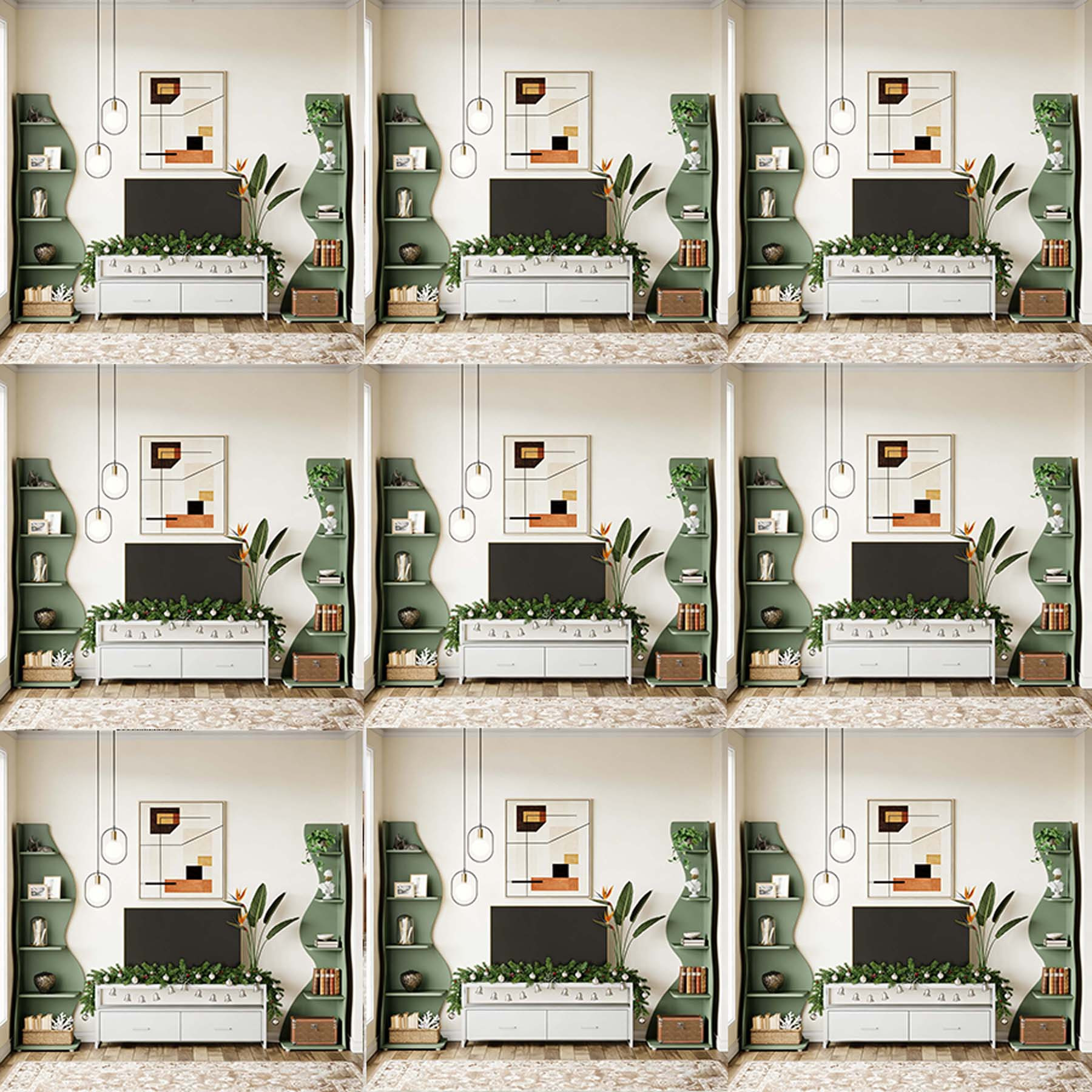 Image of Contemporary 5-shelf Corner Bookshelf, Corner Storage Unit, Chic Small Bookcase For Plants And Decor, Perfect For And Home Offices (sage Green, Single Unit)