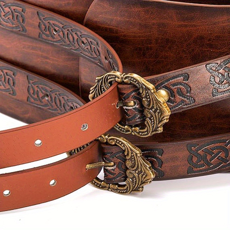 1pc mens vintage gothic pu leather waist belt wide cinch - Temu display picture 3