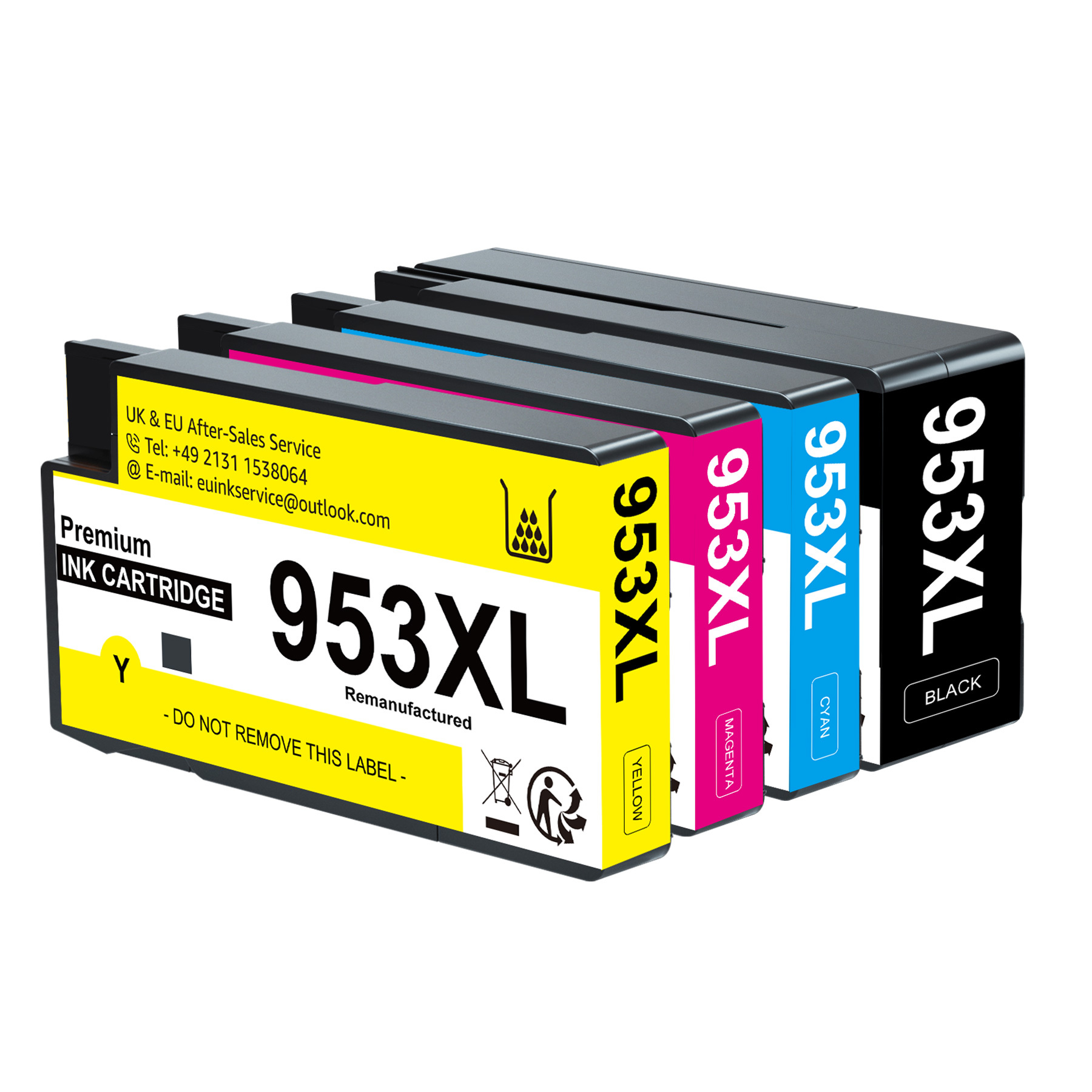 4-pack 953xl Printer Cartridges Compatible For 953 Xl Multipack 953xl Printer Cartridges For Pro 7720 7740 8710 8715 8740 8720 8718 7730 8728 8719 8730 Printers
