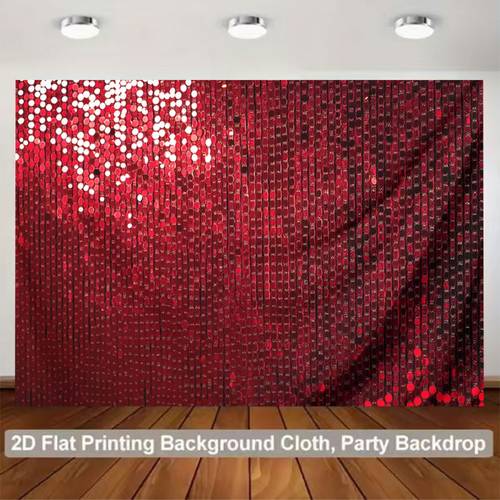 2d flat 1pc 2d plane luxurious red glitter gradient backdrop super large size backdrop banner party banner backdrop party supplies wall decoration for home decor birthday anniversary versatile photography backdrop reusable for outdoor indoor