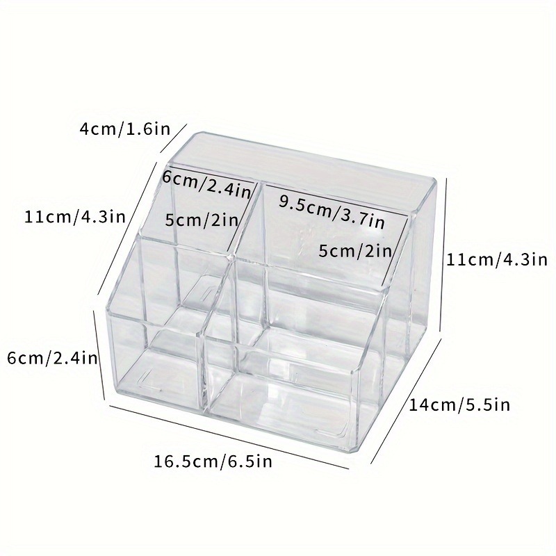 Transparent Five-Compartment Pencil Holder for Desk