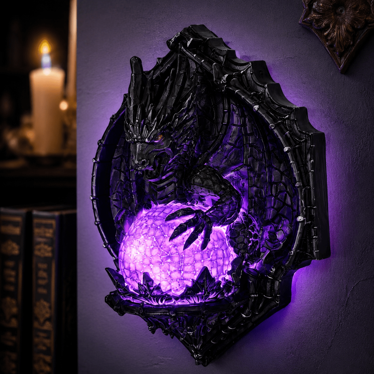 TEMU Fantasy Wall Lamp, Mystical Purple Led Sculpture Light, Unique Decor For Gaming Room, Cave, Office And Bedroom, Halloween Lovers And Collectors