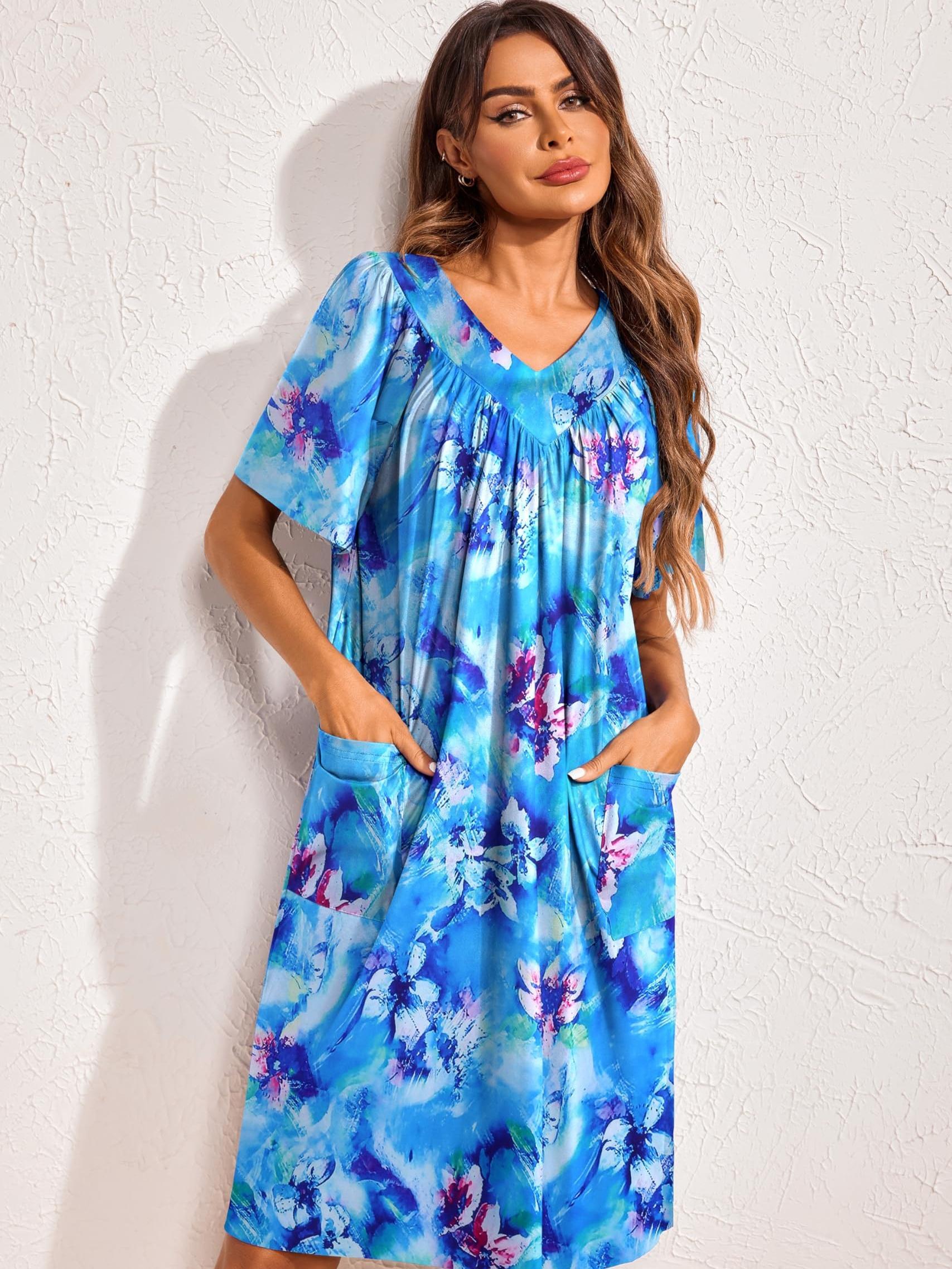 chinese dress ladies Short Sleeve Cotton/Poly House Dress – Buck & Buck main image 1