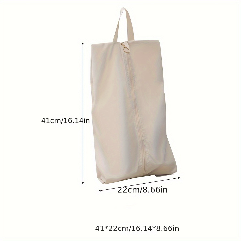 E-shop Eine leichte Schuhaufbewahrung mit Griff - Beige, hergestellt aus strapazierfähigem Stoff, für die Organisation zu Hause und Reiseutensilien,