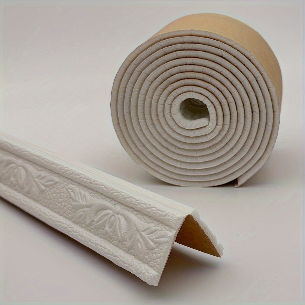 Image of Self-adhesive Baseboard Molding Trim - High Quality Xpe Foam, , 90.55in X 3.14in - Wall Protection, Corner Guards, Diy Home For Finish, Molding Wall Trim, Protective Corner Guard
