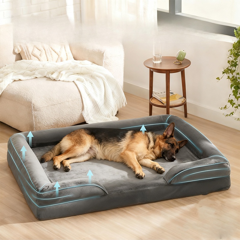 cama ortopédica para cães com espuma de memória | suporte   densidade 65d | acolchoamento   de 10cm | capa removível lavável na máquina | especializada para cães médios,   e idosos
