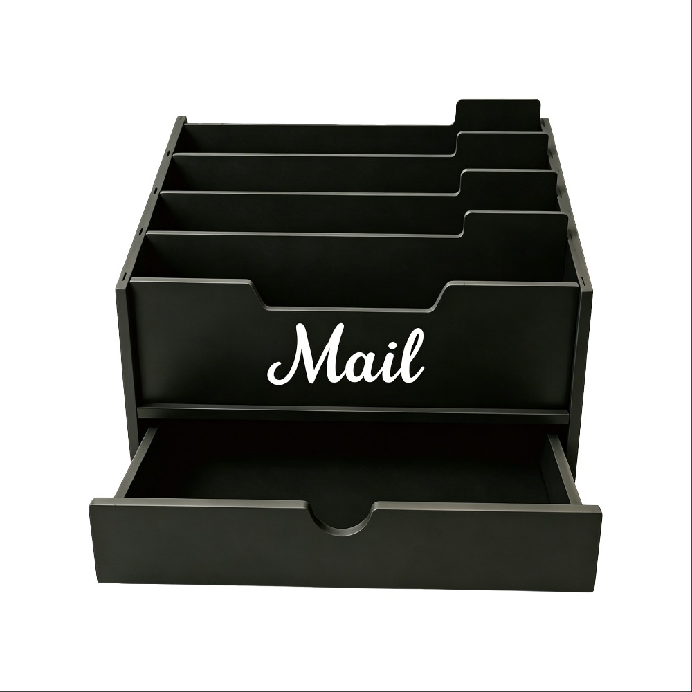 TEMU Modern Minimalist Drawer Letter Organizer, Desktop Mail Storage Box, Multi-compartment Document Bill File Rack, Suitable For Office Desks And