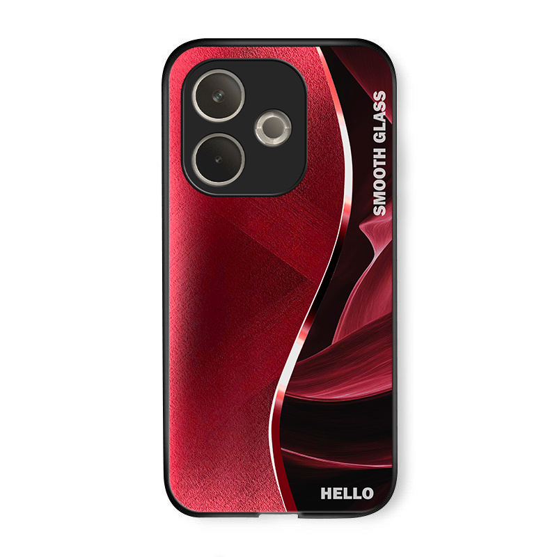 TEMU Phone Case: Compatible With Oppo A5 Pro, 1 Red Background Metal Letter Pattern High-end Case. Glass Hard Case, Stylish Design, Non-slip,