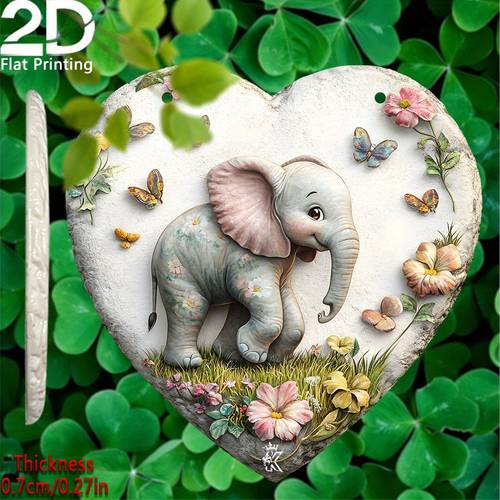 item picture 2d flat printing 1pc elephant garden stone 6 3 x 6 3 resin stepping stone wall mounted commemorative plaque suitable for lawns sheds and gift natural landscape decoration