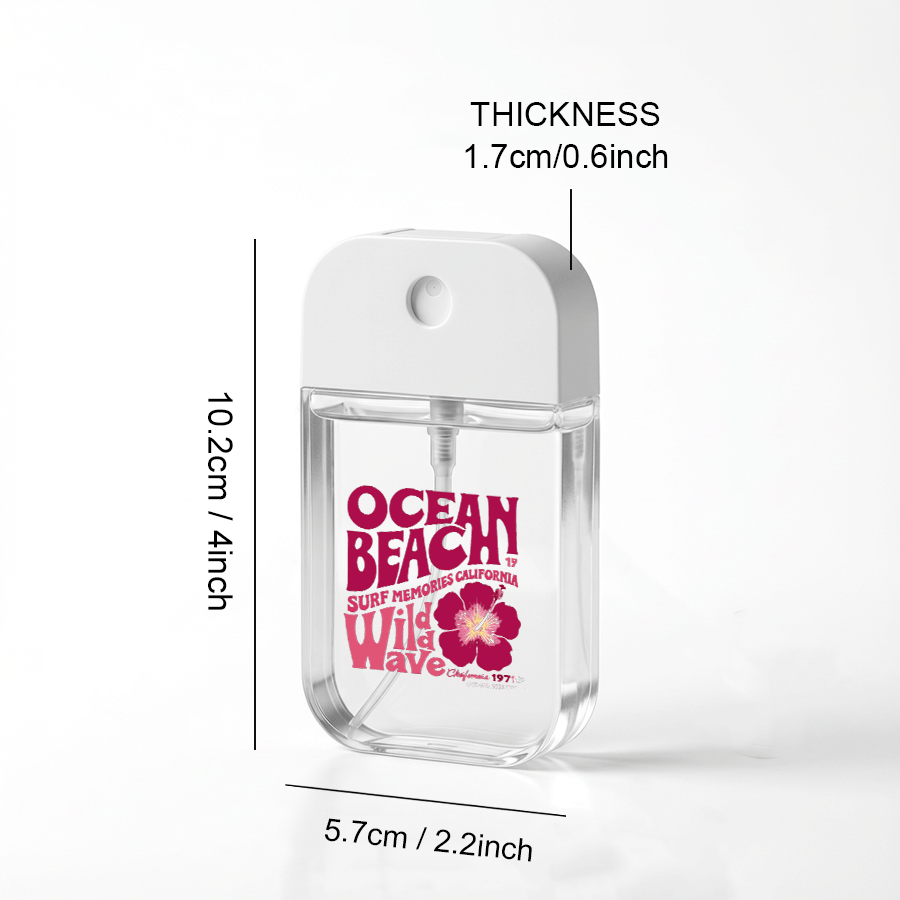 E-shop Tragbare -Themen-Sprühflasche | Hawaiianisches Blumen- und Textdesign, geeignet für Reisen, Haare, Pflanzen, tägliche Feuchtigkeitspflege, 4*2,2