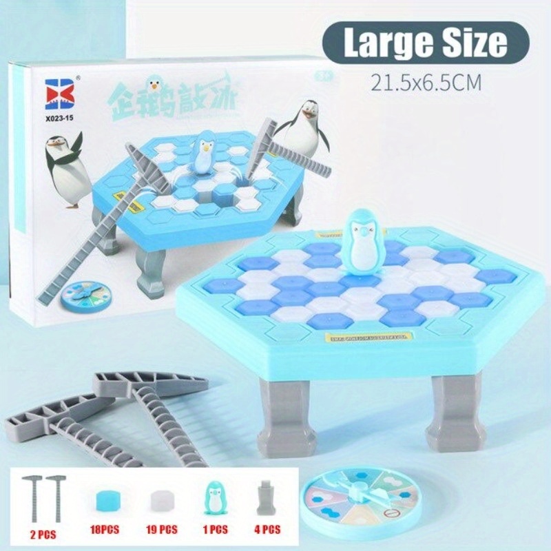 TEMU Interactive Breaking Board Game - Family Strategy Game With Moving Penguins & Ice Cubes, Strategy Depth, Multi-player Competition, Educational