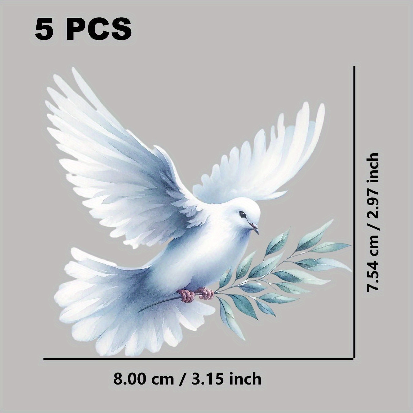 TEMU Pack Of 5 Peace Olive Heat Transfer Decals - Suitable For Ironing On Pillows, T-shirts, Clothing, Sweatshirts, Canvas Bags, Jeans, And Backpacks