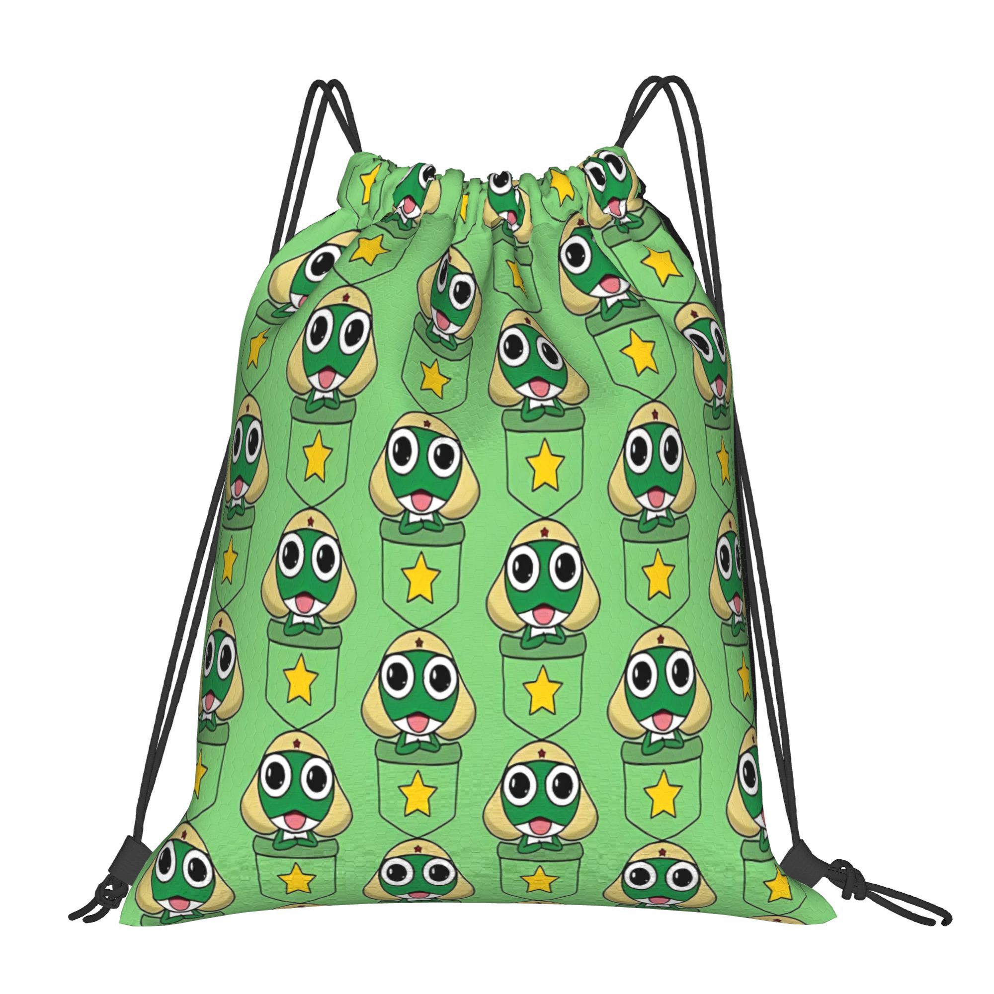 TEMU 사랑스러운 카로로 캐릭터가 특징인 경량 드로스트링 가방, 헬스장, 여행, 학교, 일상용으로 완벽. 기계 세탁 가능한 이 백팩은 초록색과 노란색으로 포인트 장식되어 있으며, 십대와 성인 모두에게 적합