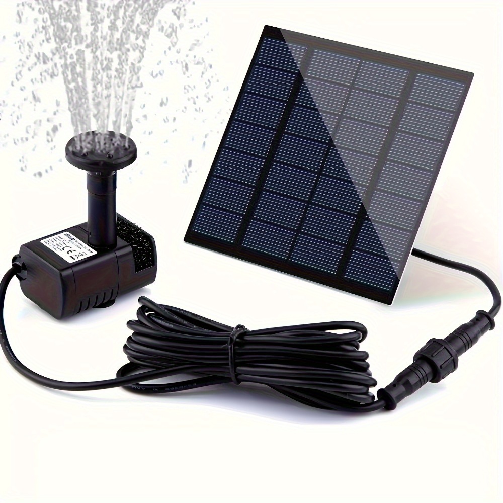 

Solar Powered Water Fountain Pump, Plastic, Adjustable Solar Panels, Absorption, Battery Free, Suitable For Bird Baths, , Gardens - Portable Floating Solar Powered Drinking Water Pump