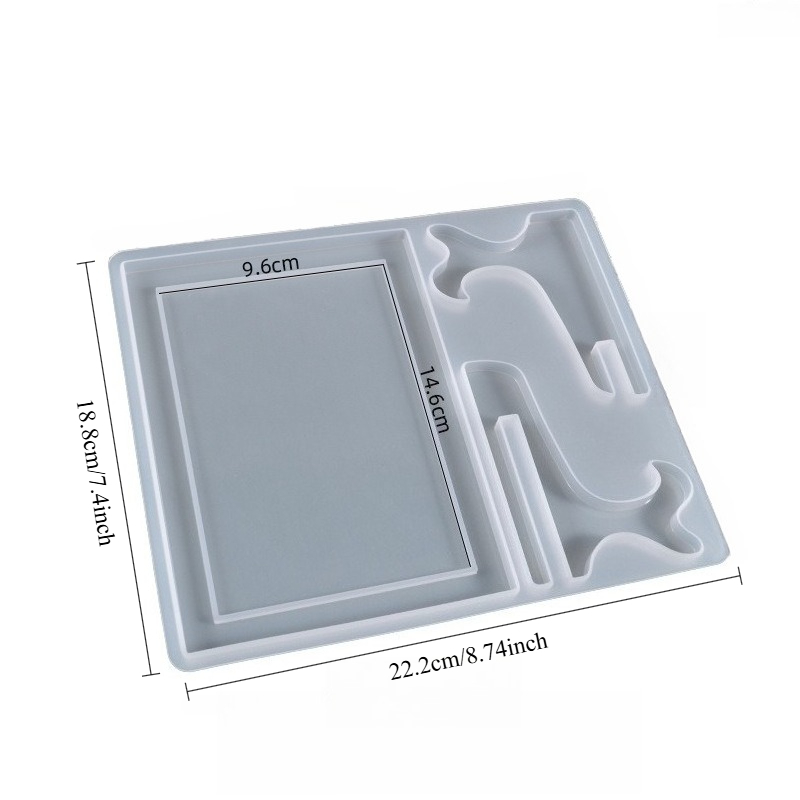 TEMU Moule en silicone résine, moule en silicone multifonctionnel pour cadre photo. utilisé plateau + cadre photo. Moule ovale et carré à coller par