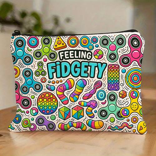 1pc toy printed cosmetic bag with zipper closure skincare storage pouch portable and foldable machine washable travel organizer daily use unisex fashion toiletry bag