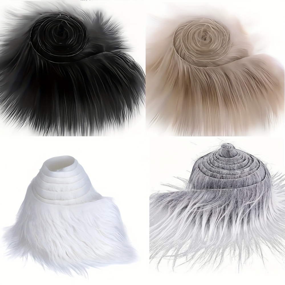 E-shop 4er-Pack Kunstfell Kunstleder Stoff, geeignet für Gnom- und Rollenspiele, Hutdekoration, Schuhdekoration, Weihnachtsmann-Dekoration,