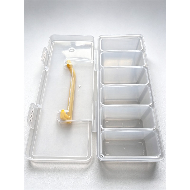 TEMU 1pc Multi--in-1 Tool Parts Storage Box, Multi-compartment Portable Transparent Tool Organizer, Household Screw, Wrench, And Hardware Accessories