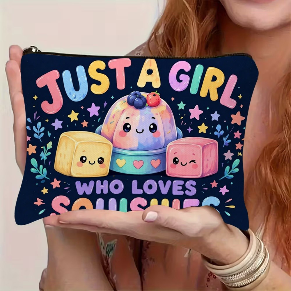 TEMU 1pc 1pcs Cosmetic Bag With Zipper Closure Suitable For Travel & Storage, Cute Collectible Gift For &, Portable Zipper Pouch For Collectors,