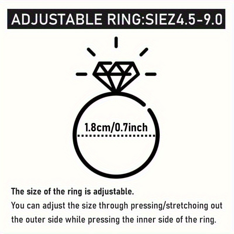 Adjustable Ring with 2-Carat Red Artificial Gemstone