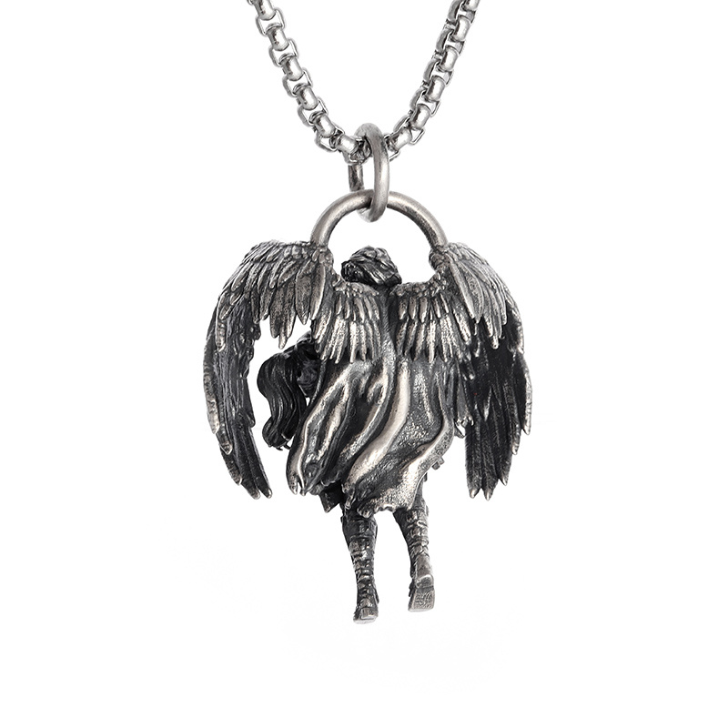Redemption Angel Necklace with Gothic Wing Pendant