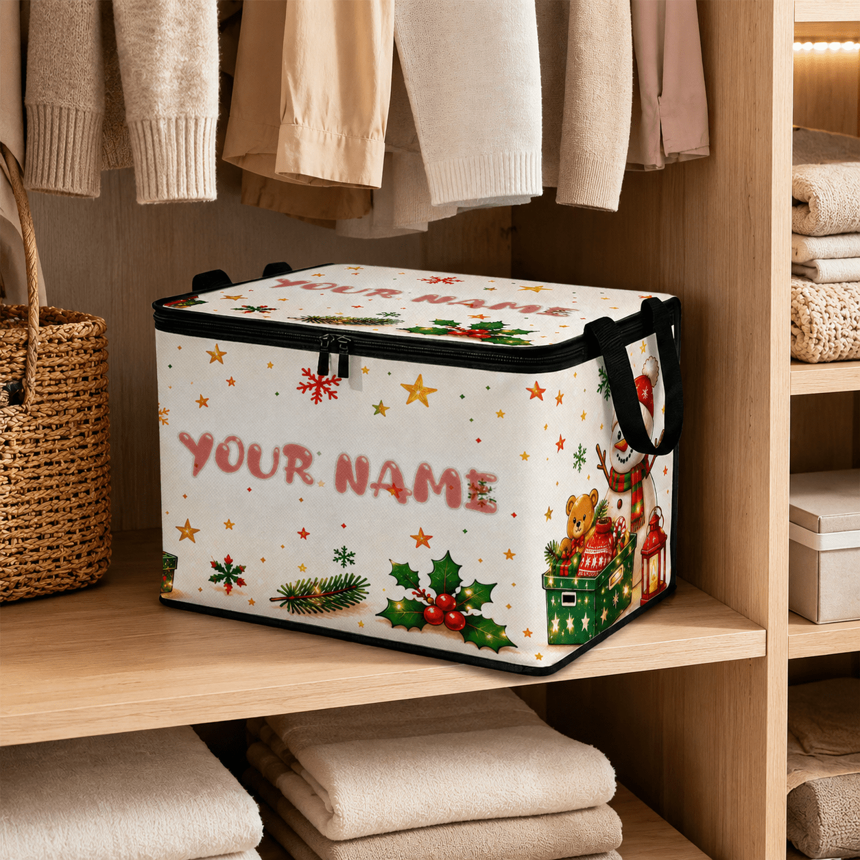 TEMU Personalizzato 1 pz - Personalizza il tuo , Scatola portaoggetti pieghevole con cerniera di grande capacit�, Regalo personalizzato con motivo