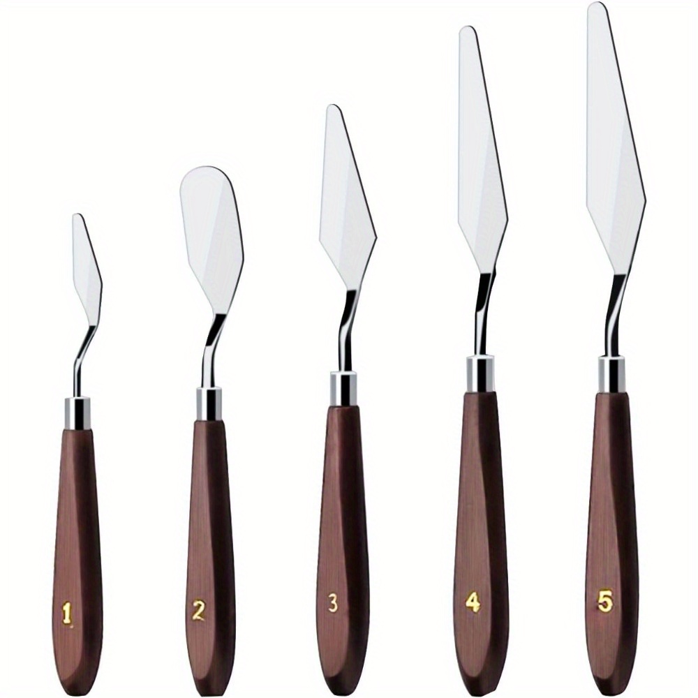 Image of 5pcs Cake Cream Tool Set, Stainless Steel Frosting Baking Pastry Mixing Kit For Icing, Oil Painting, And Decorating - Ideal For Christmas, New Year, Birthday, Valentine's Day Cake And Dessert Making