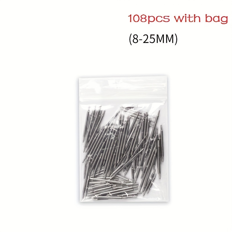 108/144 Stainless Steel Spring Bars, Sizes From 8mm To 25mm, Suitable For Watch Strap Repair Tools And Accessories