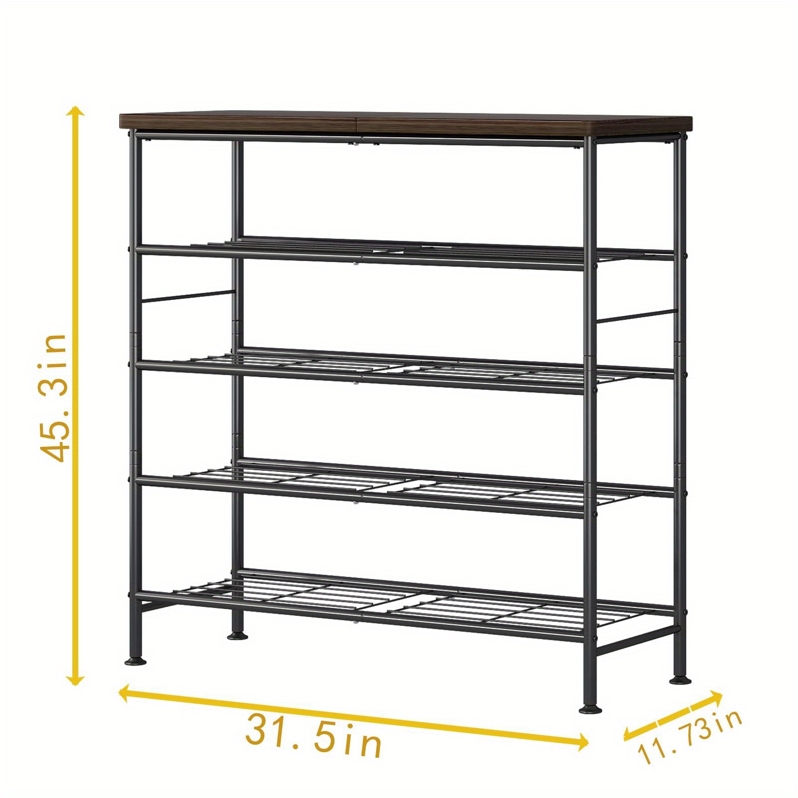  5 tier shoe rack organizer metal free standing storage space saving floor mount design with 16mm metal pipes for closet entryway bedroom versatile room   details 3
