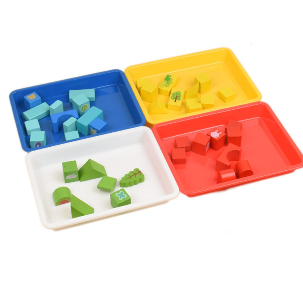 

5pcs Plastic Craft Trays - Activity Organizer For Diy Projects, Painting, Beads, Toys, And More - Yellow, Blue, Red - Lightweight & Easy To Clean, Baskets, Bins & Containers For