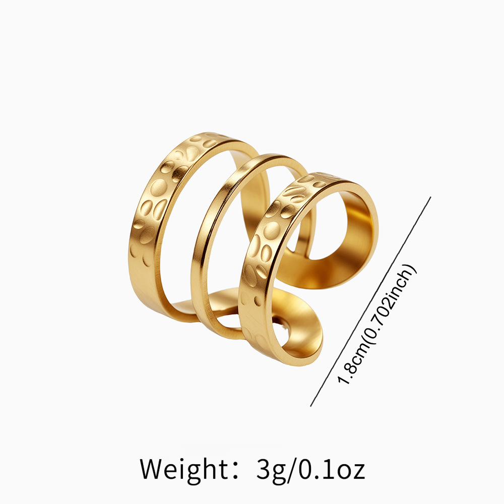 Hammered Dot Texture Open Ring for Women