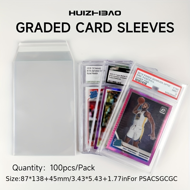 100 pvc graded card sleeves transparent holders - Temu Bahrain