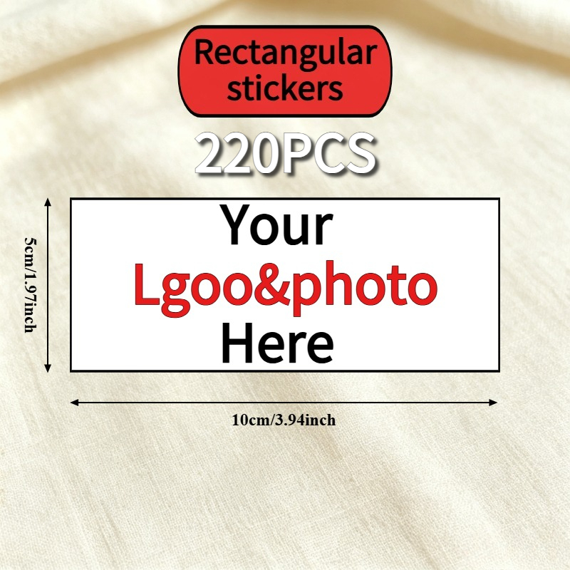 TEMU Custom Rectangular 55/60/100/110/220pcs Stickers - High-quality Stickers, Your Own Personalized Text, Images, Logos, Photos, Suitable For