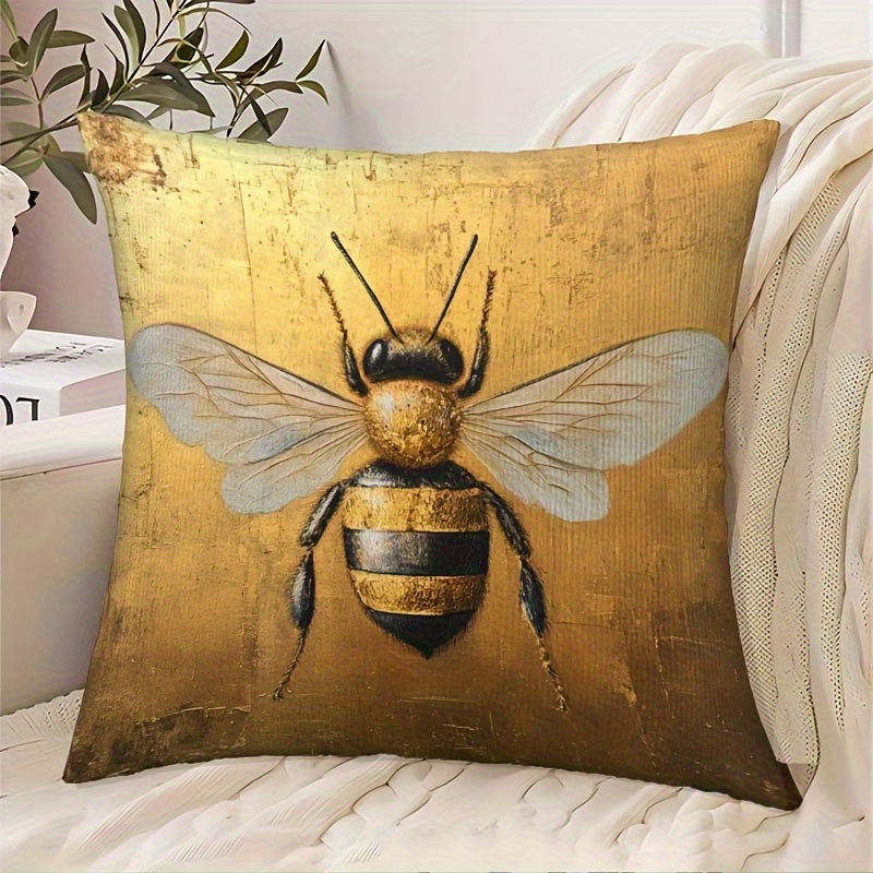 TEMU [jit]double-sided 1pc 2dreversible Vintage Shape Geometric Pattern Decorative Pillowcase Blanket Sofa Cushion Suitable For Living Room Bedroom