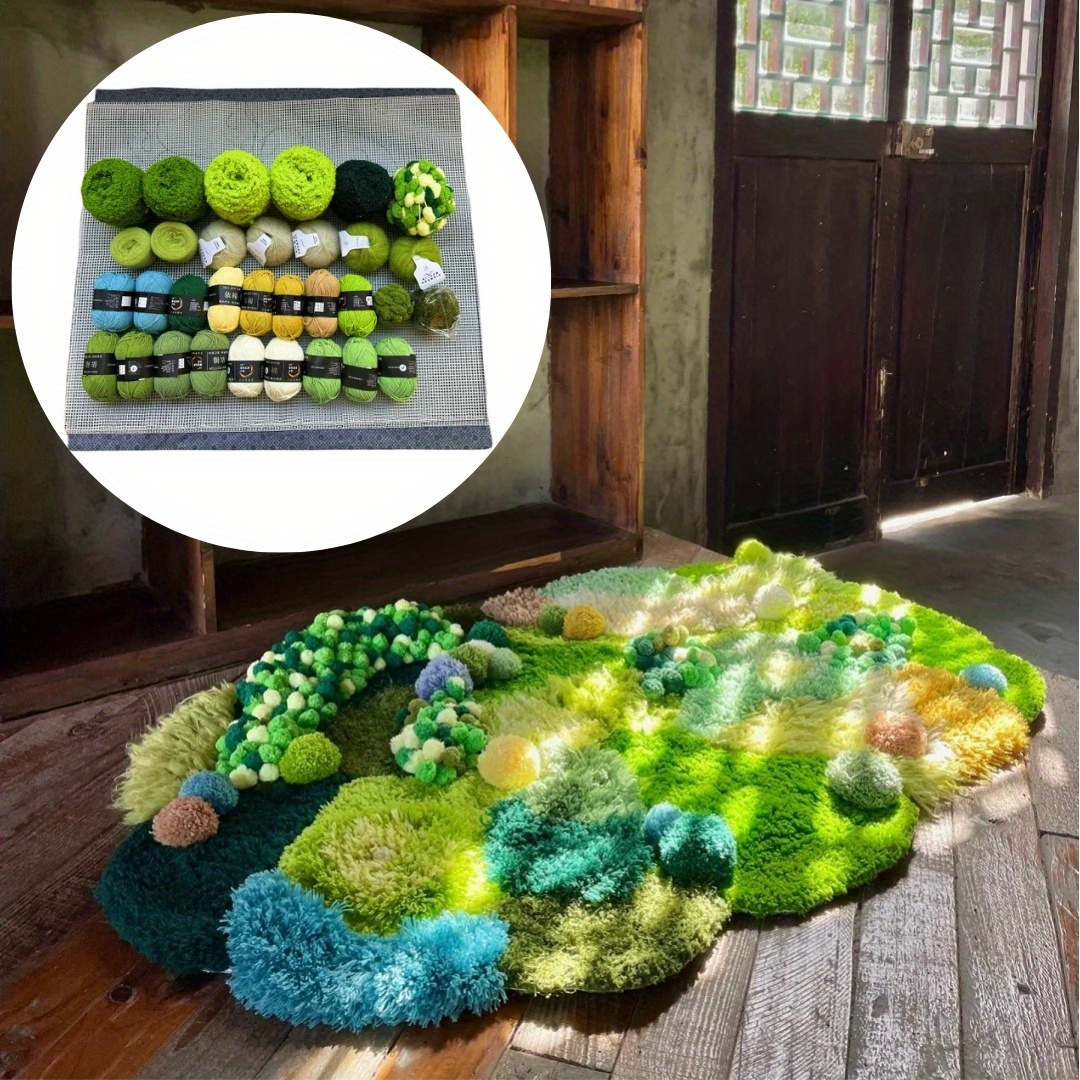 Music Notation Latch Hook Kit - 20x20cm DIY Rug Making For Beginners & Kids