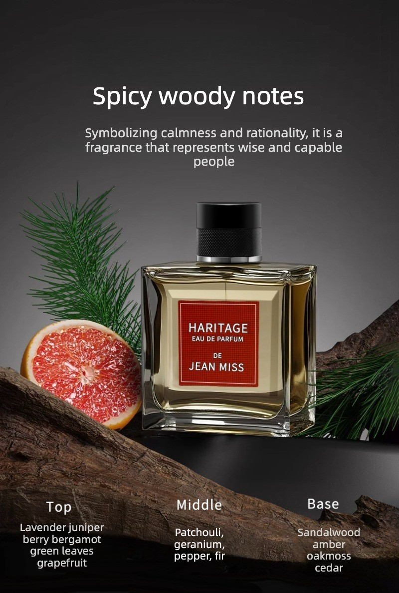 Men'S Perfume, Long-Lasting Woody Fragrance, Vetiver Scent