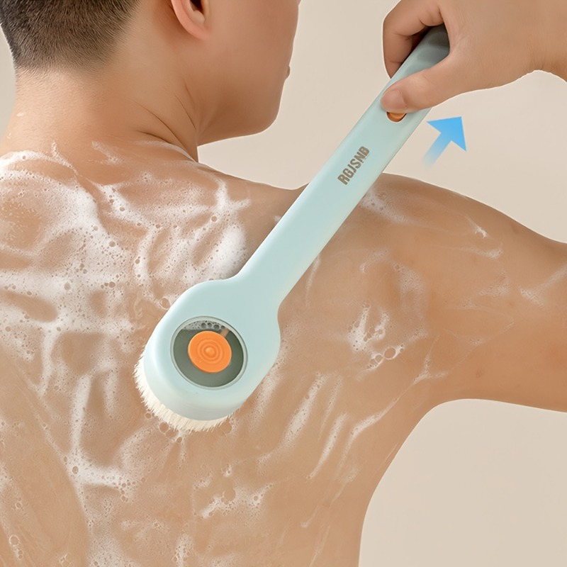 back scrubber bath brush with soft bristles ergonomic long handle   battery free exfoliating brush for gentle body cleansing men women   shower tool back scrubber for shower longhandled scrubber durable scrubber Product details 0